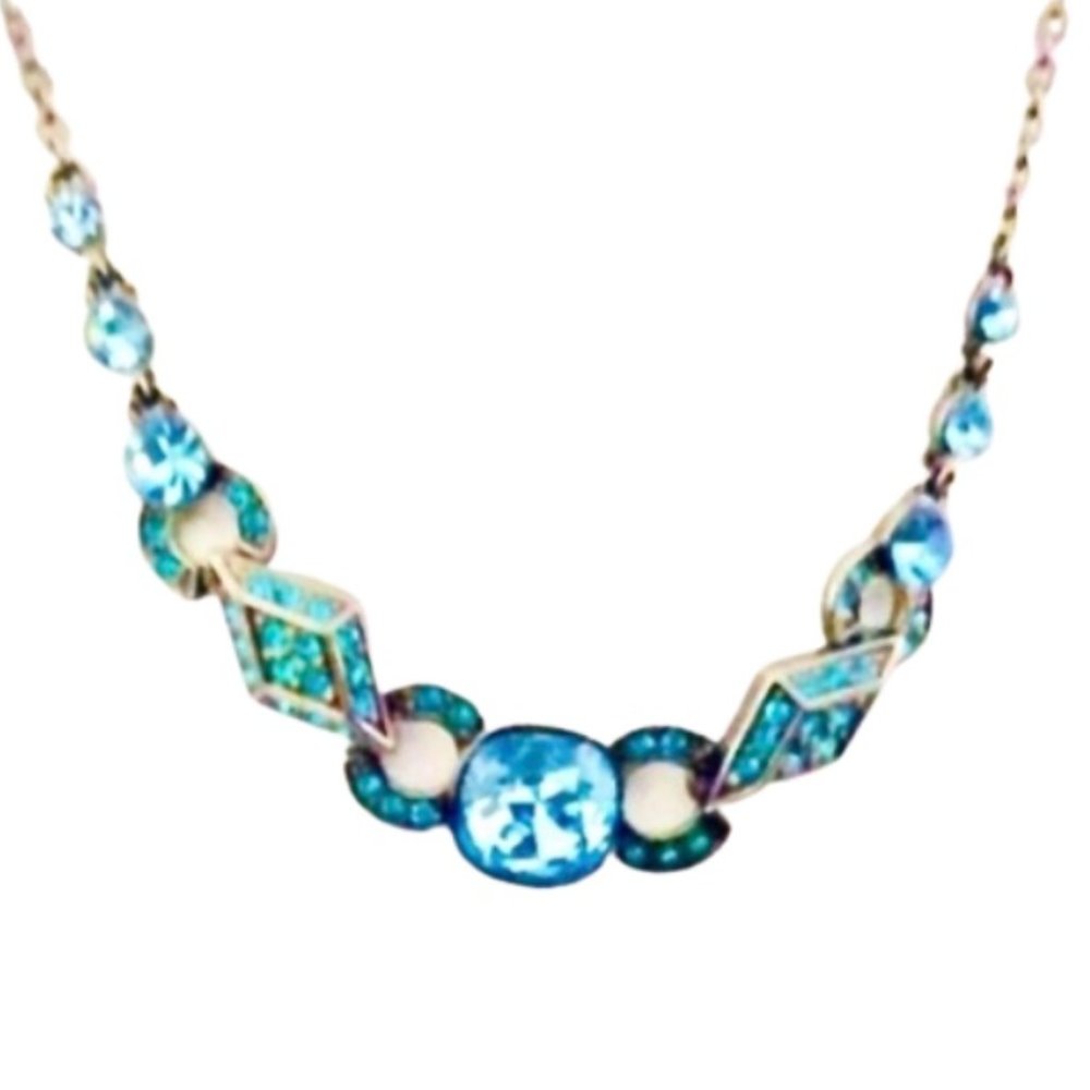Avenue Light Blue Rhinestone Necklace - Picture 1 of 1